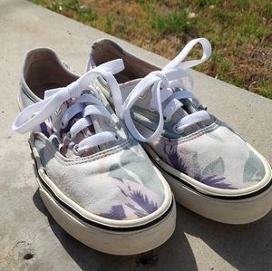 Vans Tropical Floral Print Sneakers Men 5 / Women 6.5 Beachy Summer